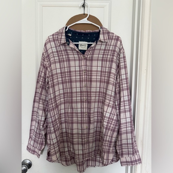 Jachs Tops - Jachs Purple Plaid Casual Button Down Shirt